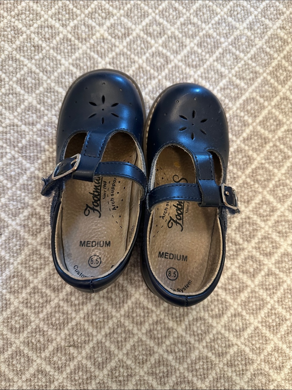 Footmates Girls Navy Mary Jane School Shoes - Size 8.5